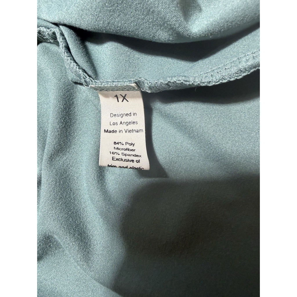 Rae Mode Dress Womens 1X Mint Green Racerback Swing A-Line Stretch Casual