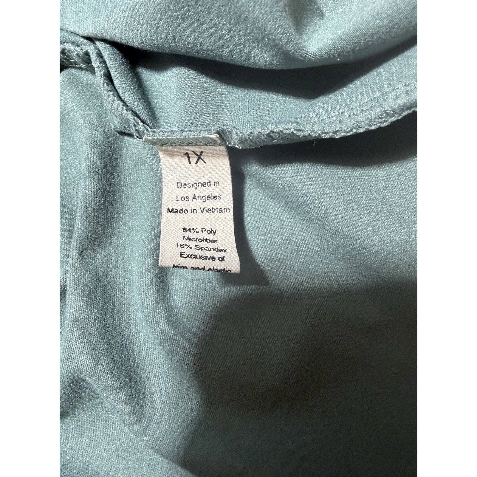 Rae Mode Dress Womens 1X Mint Green Racerback Swing A-Line Stretch Casual