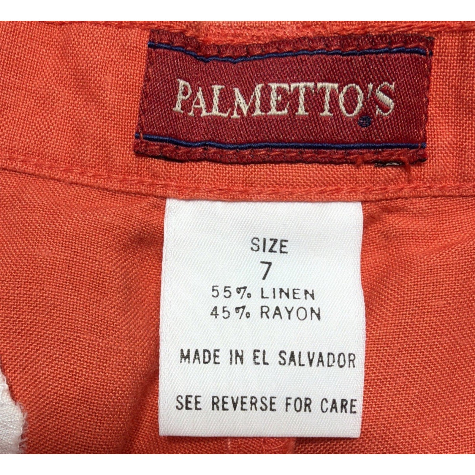 Vintage Palmettos Linen High Waisted Shorts Size 7 Mom Pants Beachy 26x3