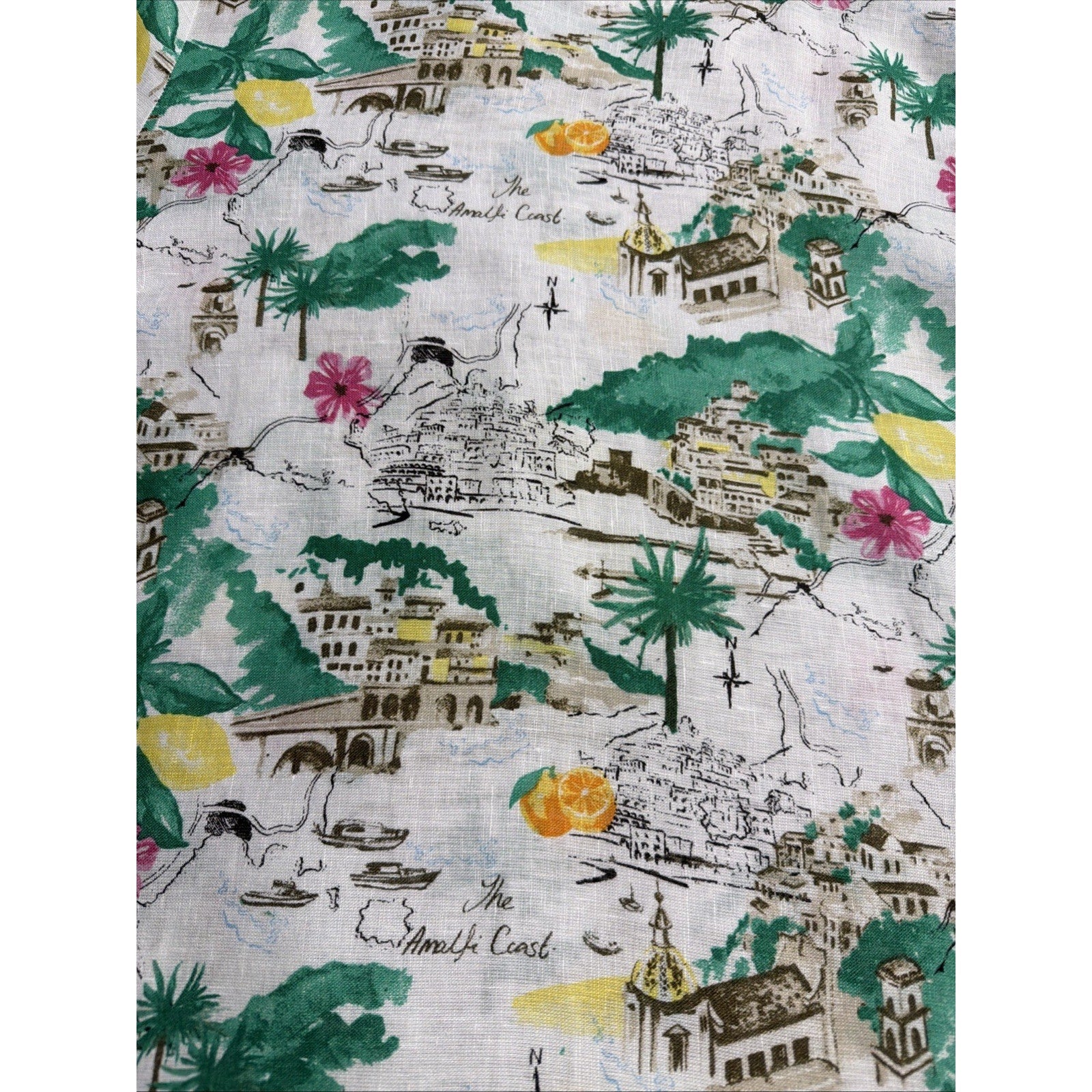 Cynthia Rowley 100% Linen Amalfi Coast Blouse Tunic Top Plus Sz 2X Beach Casual