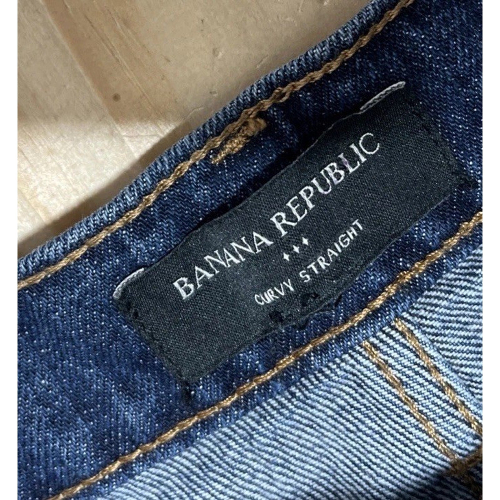 Banana Republic Womens Curvy Straight Jeans Blue Hi Rise Dark Wash 29/8