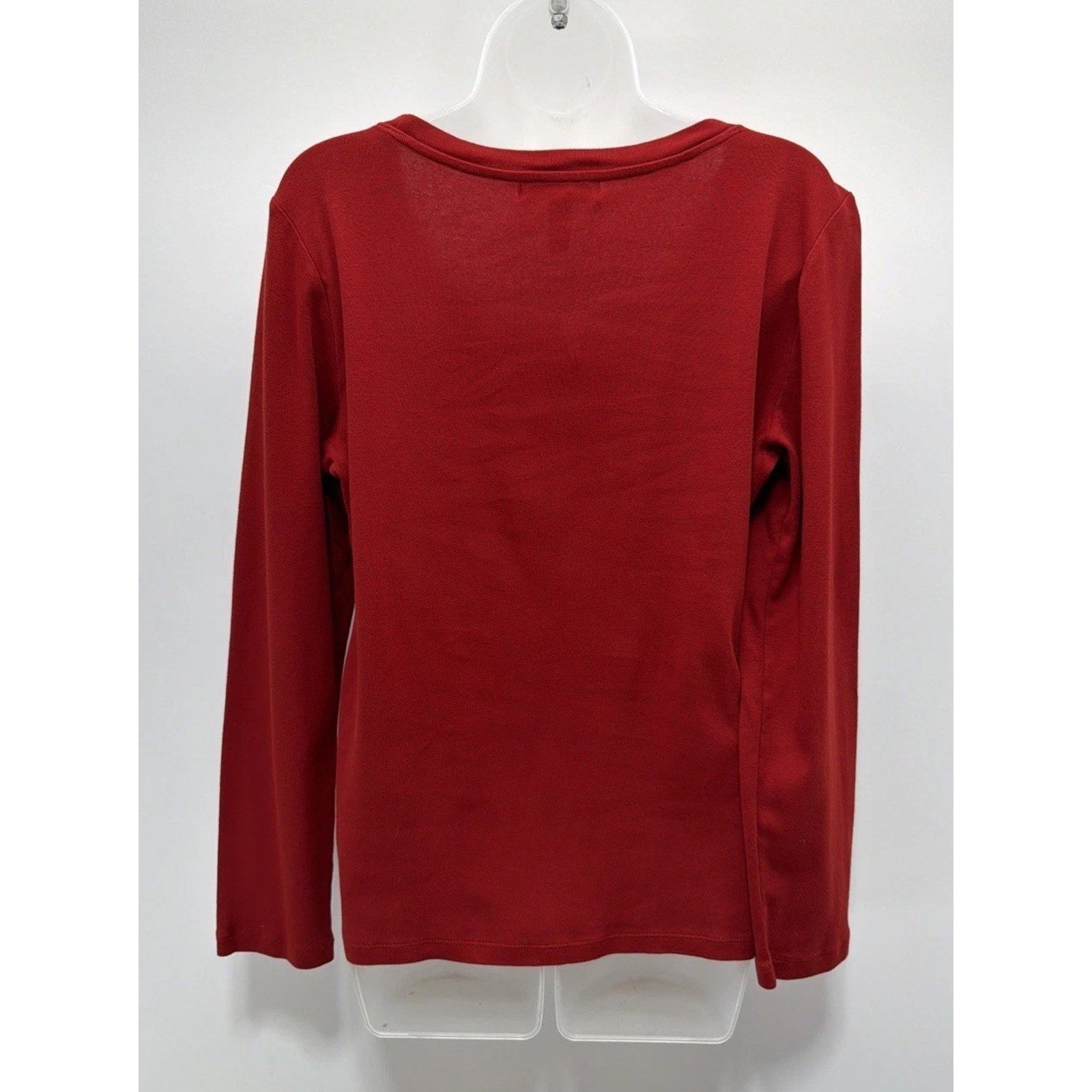 Lauren Ralph Lauren T-Shirt Womens Size XL Red Long Sleeve Shirt Cotton
