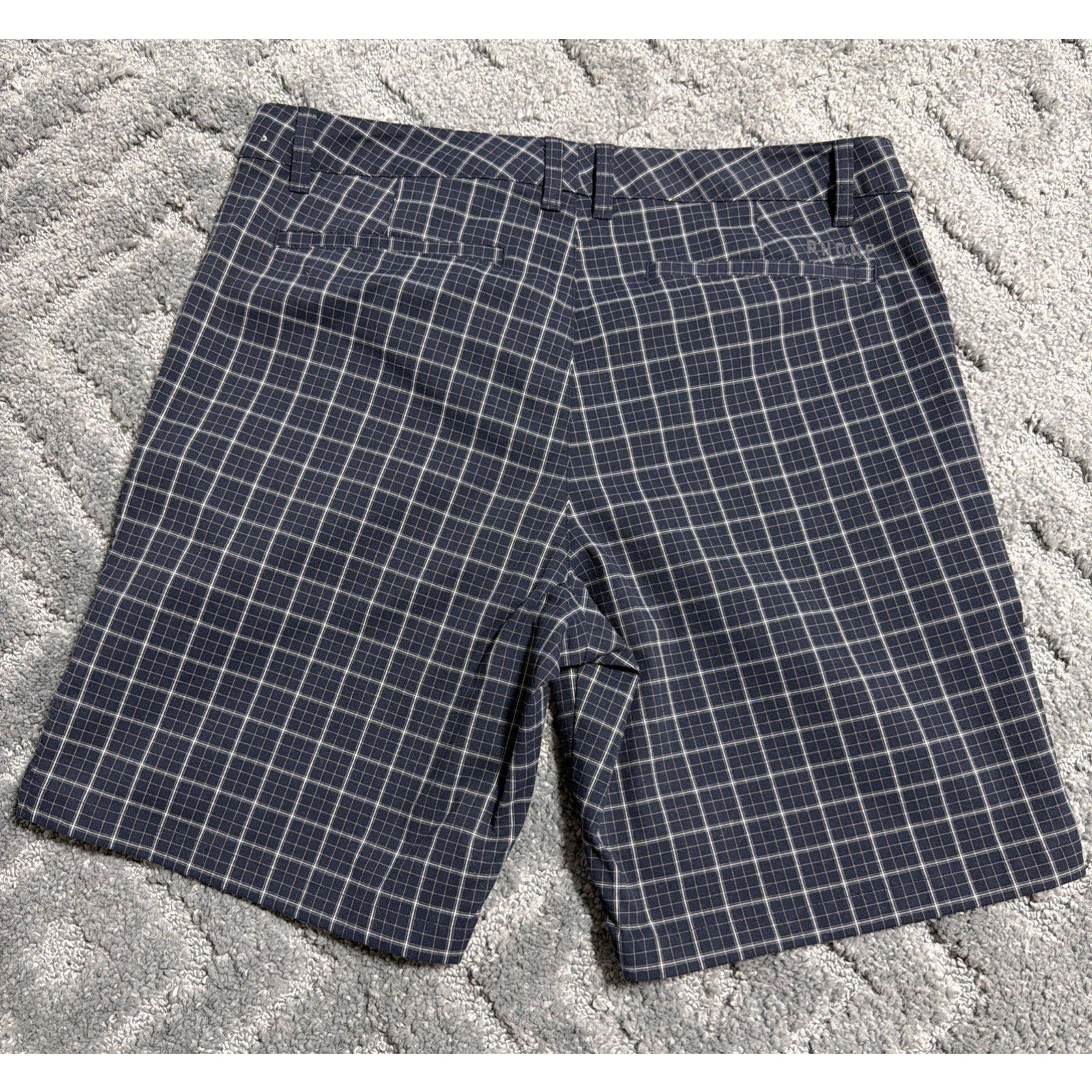 RHONE Men's 9" Dune Golf Shorts Sz 34 Blue Plaid