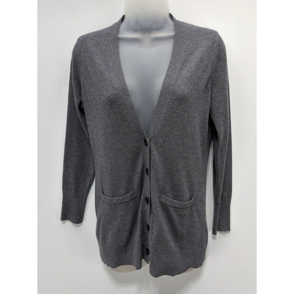 Banana Republic Women's Cardigan Sweater SZ XS Gray with Pockets and Buttons