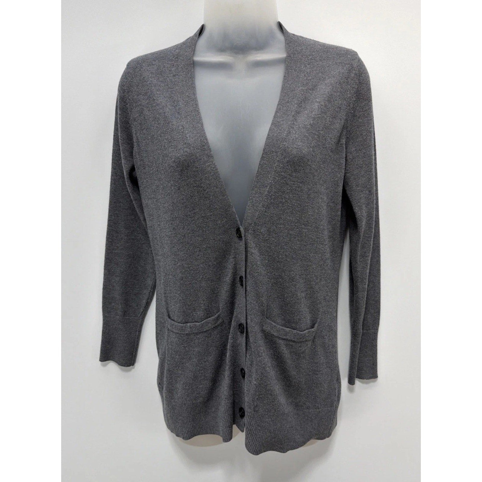 Banana Republic Women's Cardigan Sweater SZ XS Gray with Pockets and Buttons