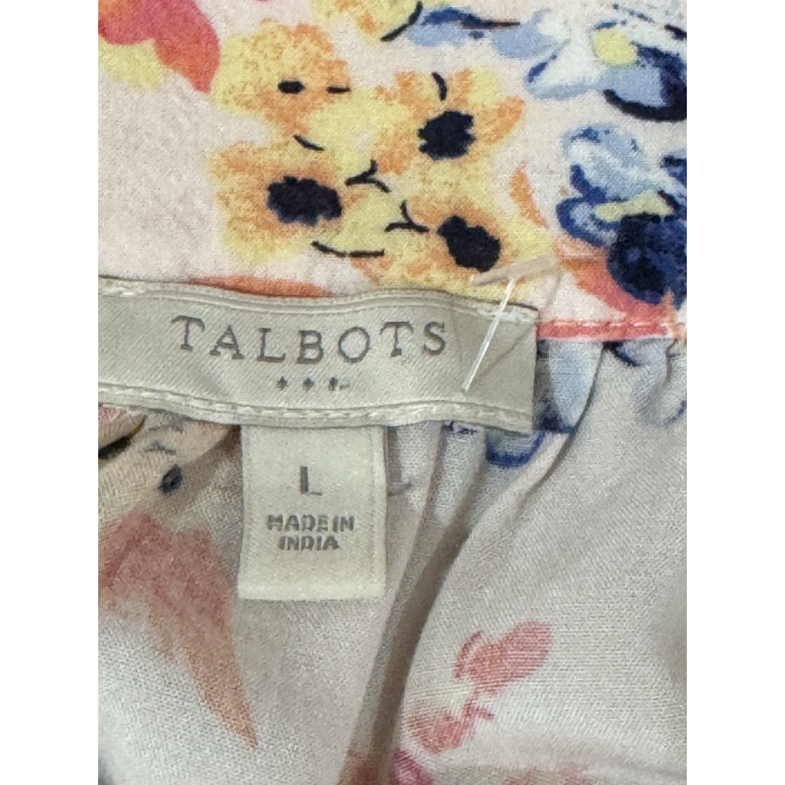 TALBOTS Light Pink Floral Tank Sleeveless Blouse Top Size Women’s Large