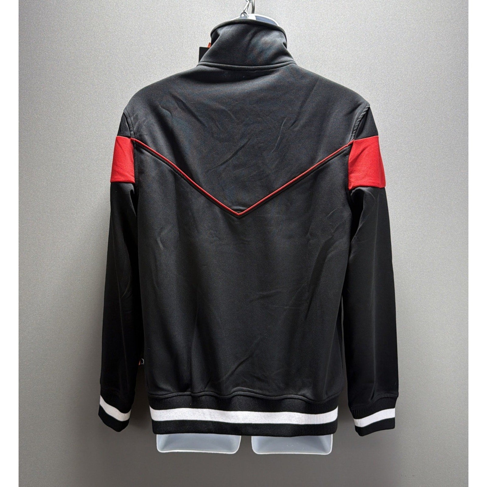 SCREENSHOT F11956 Men's Premium Track Athletic Jacket Size SMALL Black Red New