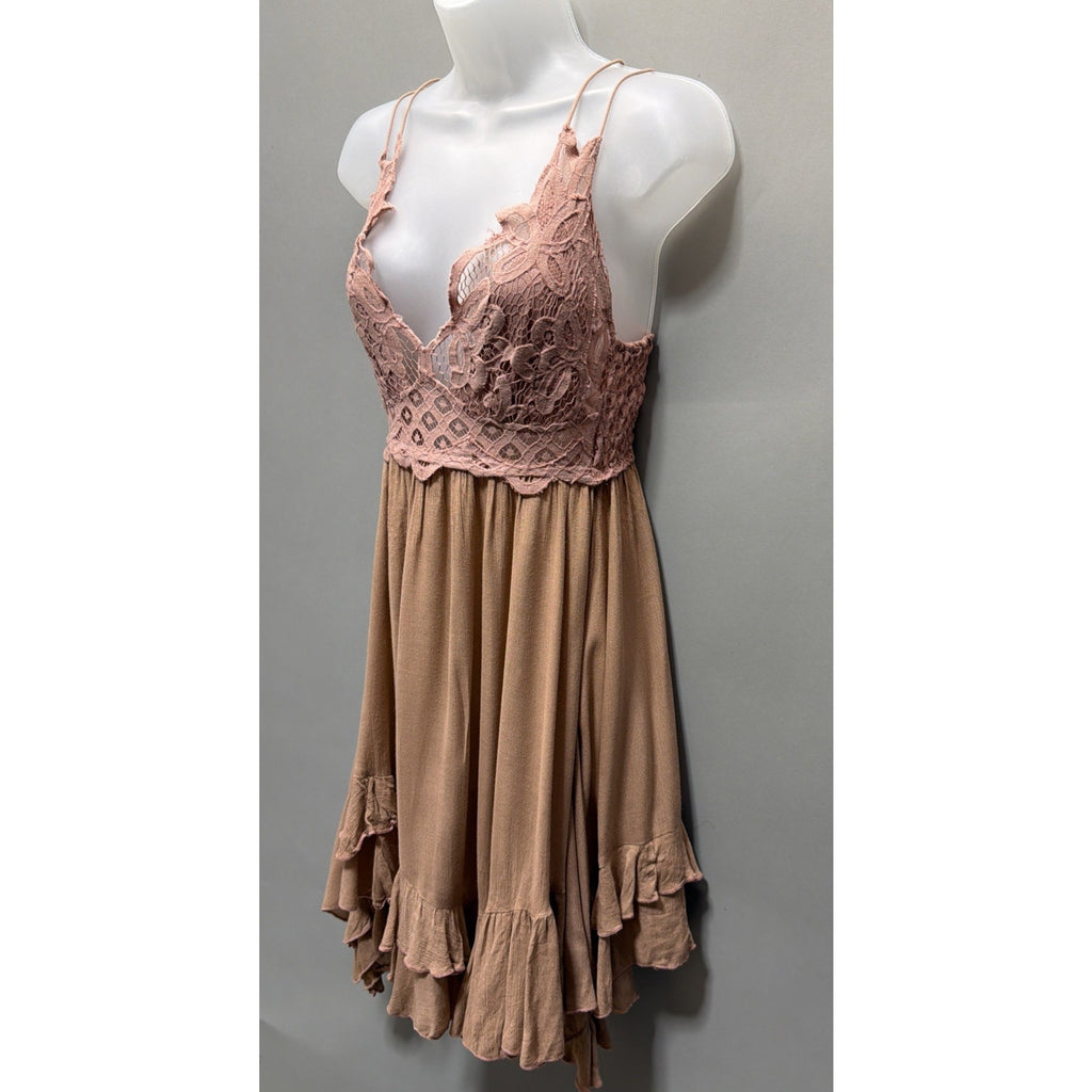 Free People Women's Adella Slip Dress Rose - Size Medium