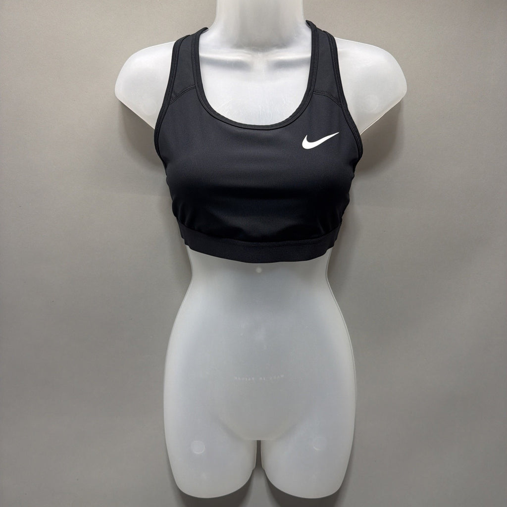 Nike Swoosh Sports Bra Womens Medium Black Athletic BV3900-010 Medium Support