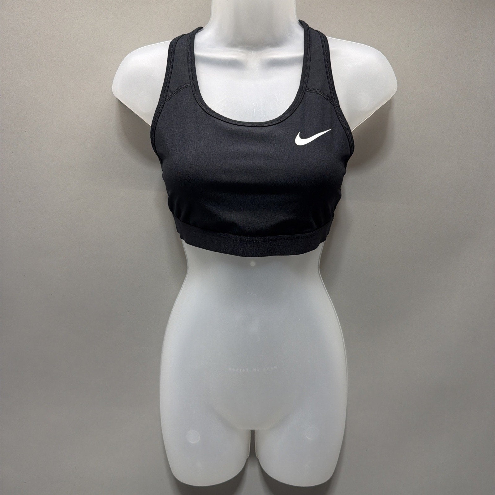 Nike Swoosh Sports Bra Womens Medium Black Athletic BV3900-010 Medium Support