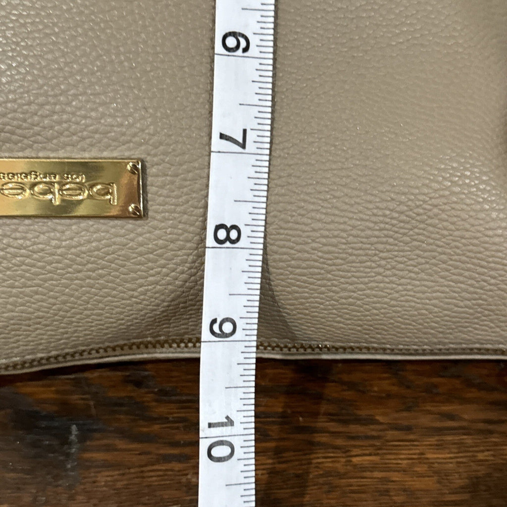 Bebe Crossbody Taupe Vegan Leather Purse Shoulder Bag Simple Zipper Removable
