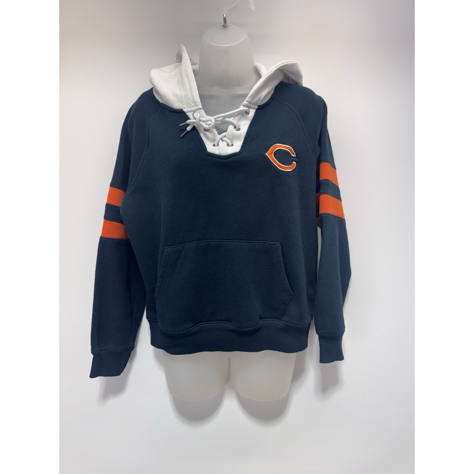 Chicago Bears Hoodie Sweatshirt Women's Medium NFL Team Apparel Lace Up