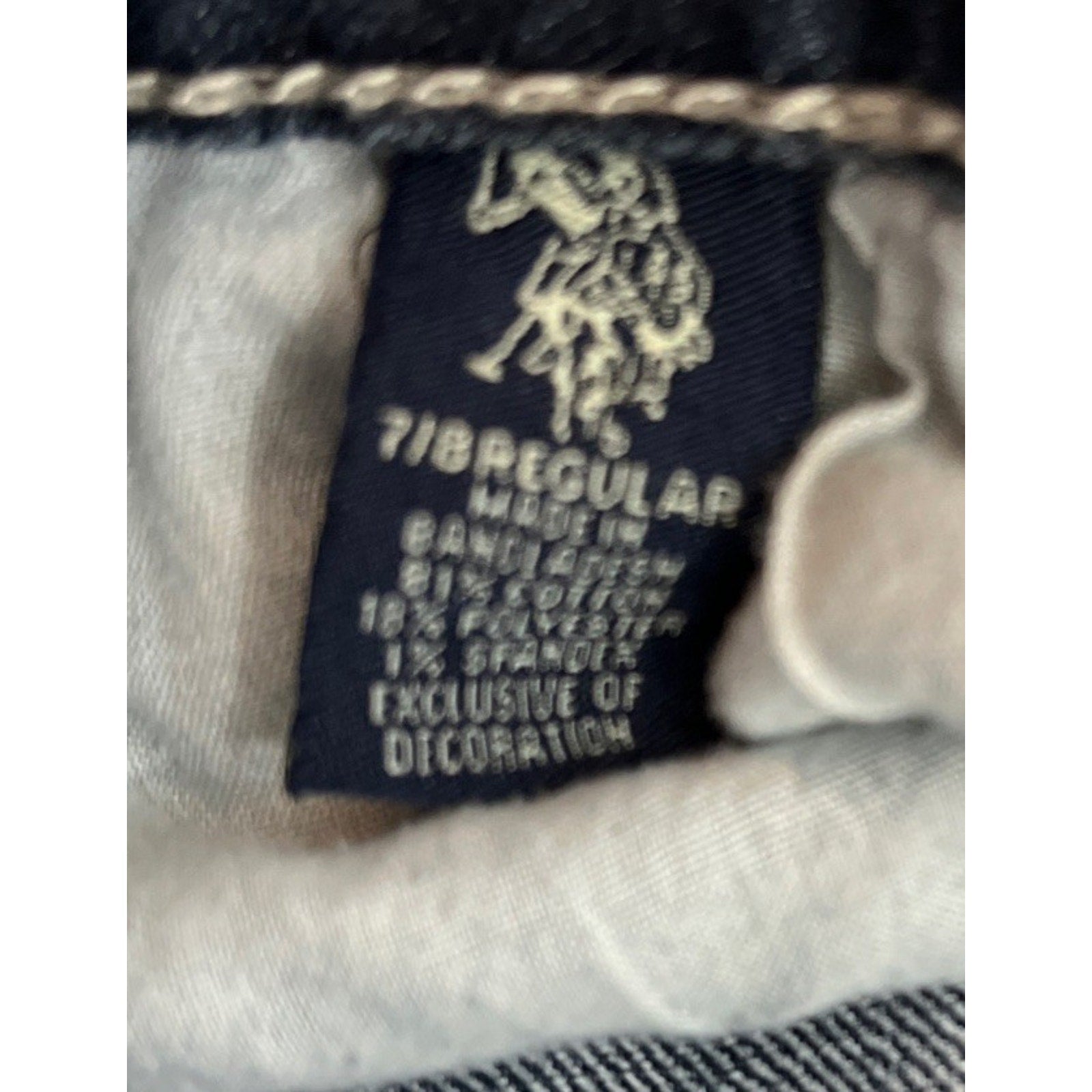 US Polo Assn. Cassidy Boot Cut 7/8 Medium Wash Jeans Flap Pocket Blanket Stitch