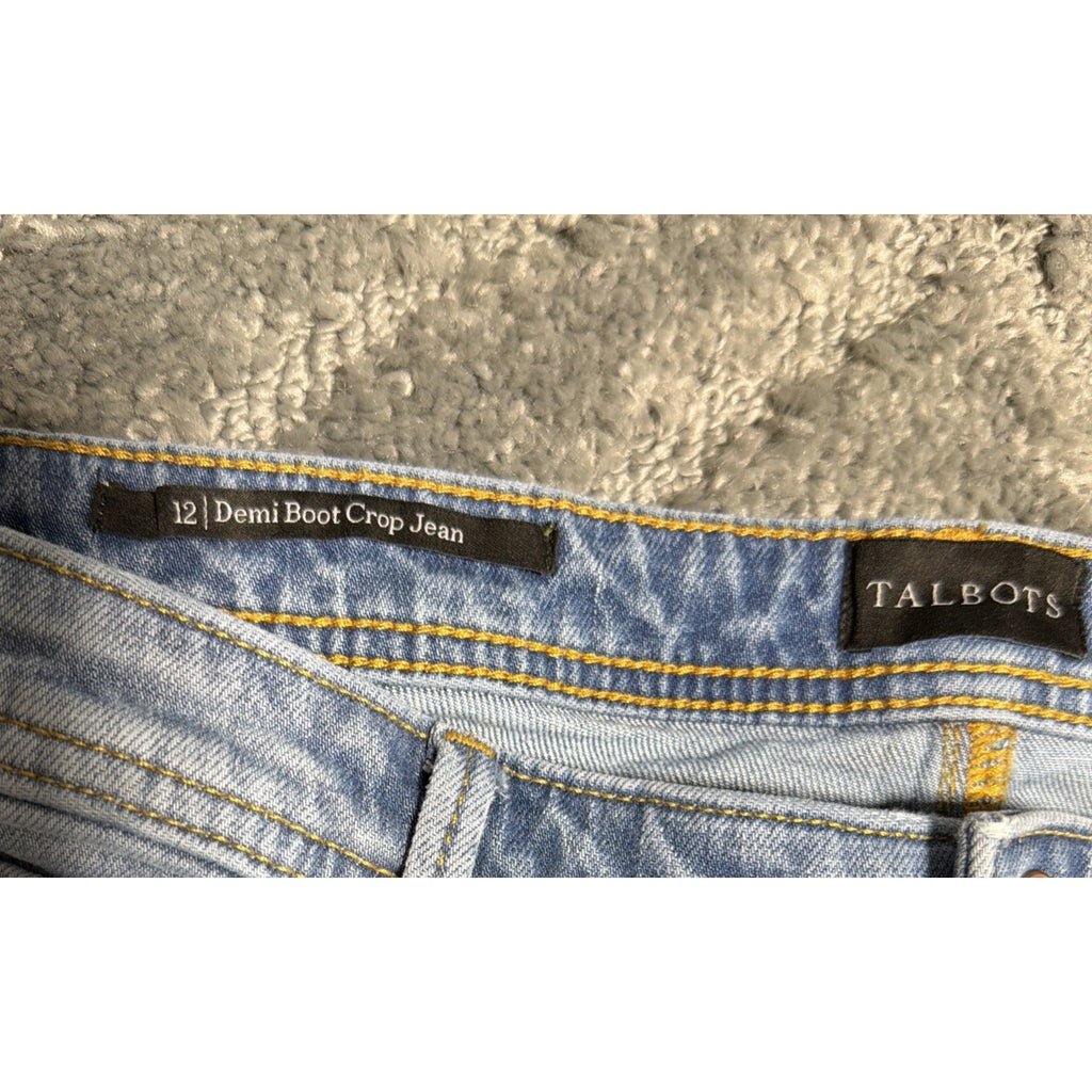 TALBOTS DEMI BOOT CROP DENIM HIGH RISE JEANS SIZE 12 34x26