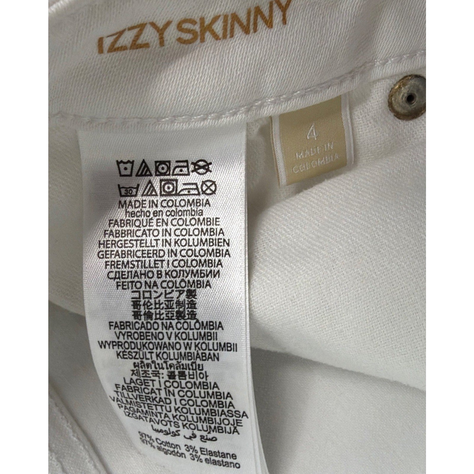 Michael Kors White Izzy Skinny Denim Jeans Womens Size 4 Designer Preppy Casual
