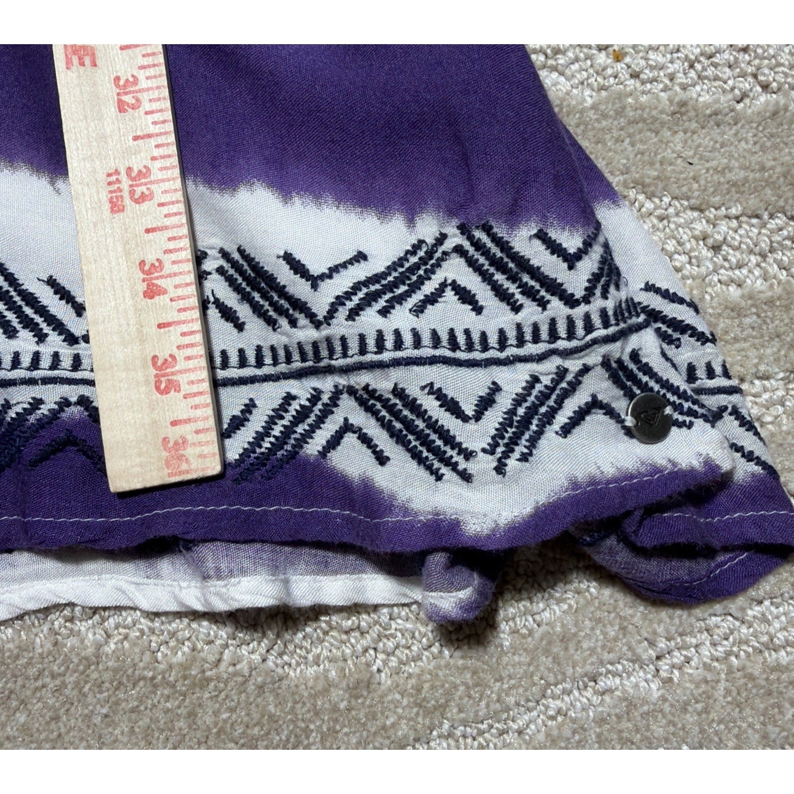 Roxy Mini Dress Women's L White Purple Aztec Boho Beach Flowy Tank NWT