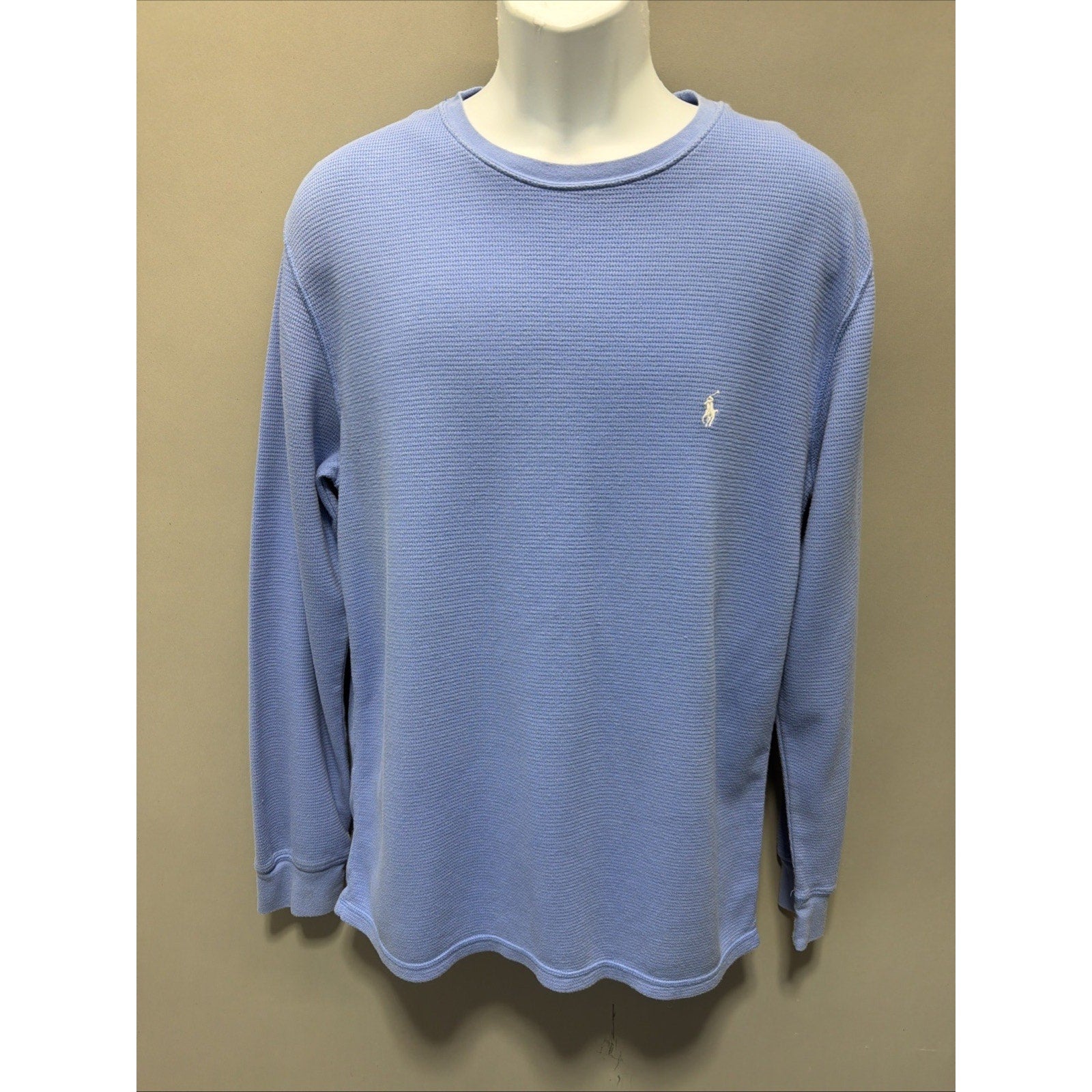 Polo Ralph Lauren Long Sleeve Crewneck Thermal Waffle Pullover Shirt Mens L