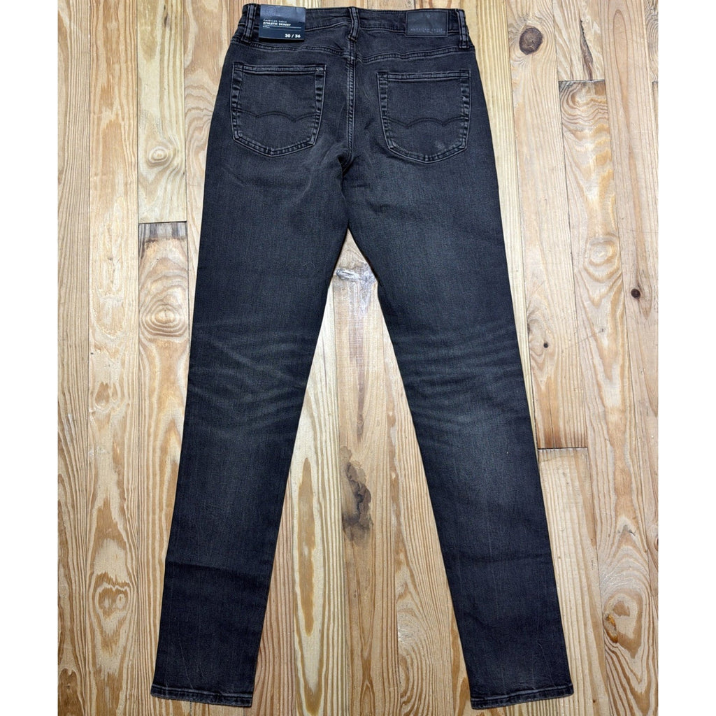 American Eagle Mens Patched Airflex+ Athletic Skinny Black Jeans 30 X 36 New