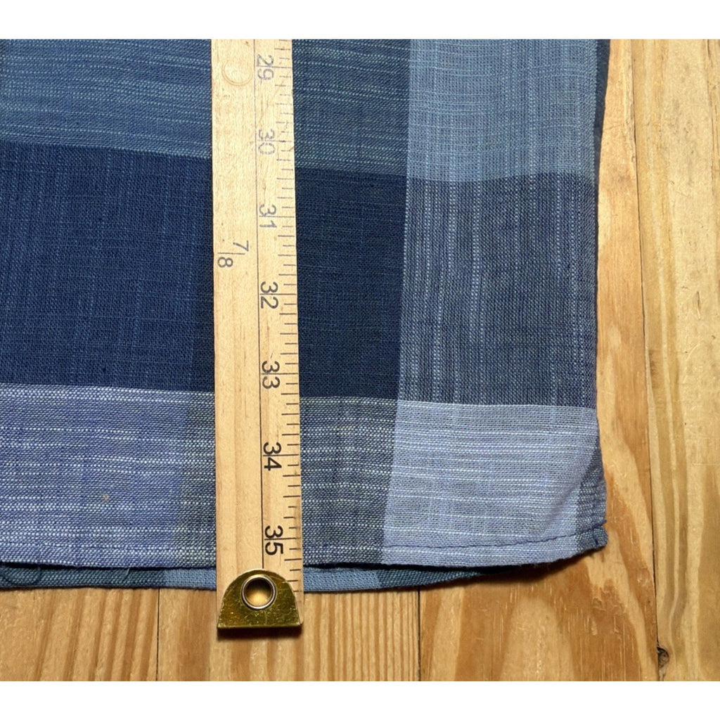 Trust Linen Men's Button Down Blue Plaid Camp Shirt Size Big 4X