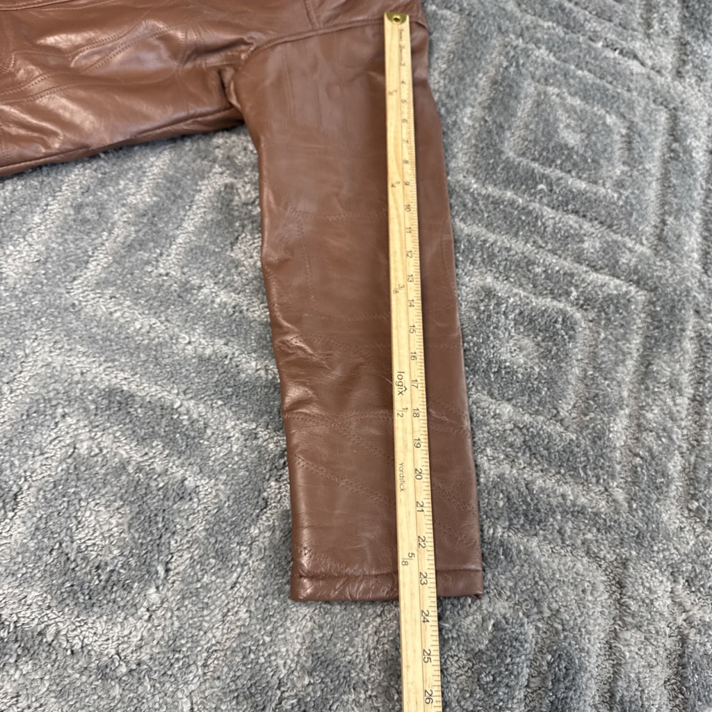 Tudor Court Genuine Leather By Haband Brown Button Up Removable Liner Men’s XL