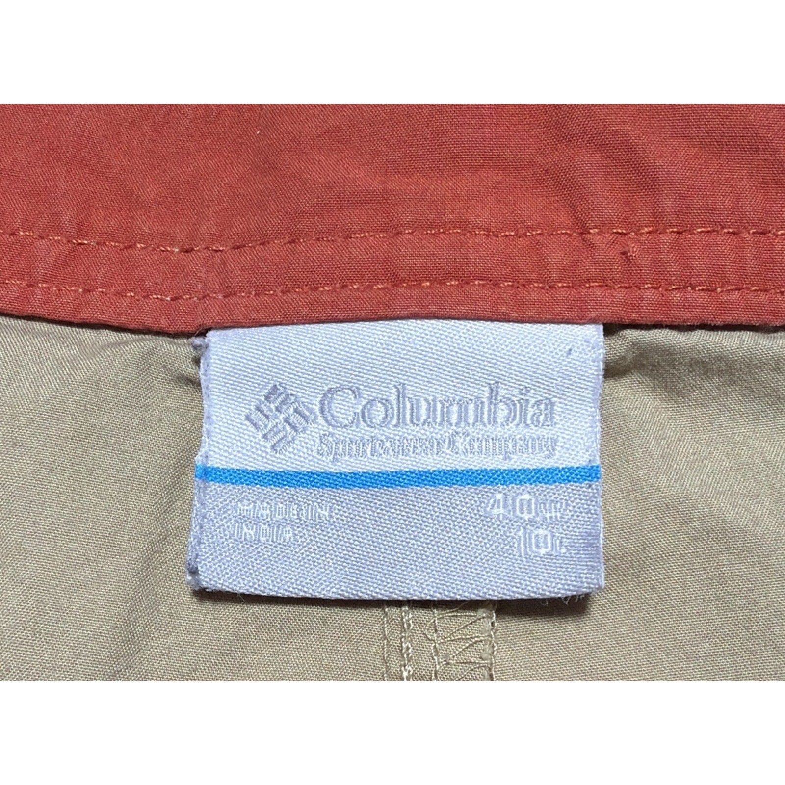 Columbia Men's Trail Shorts XM4805 Beige Flat Front 10" Mid Rise Size 42