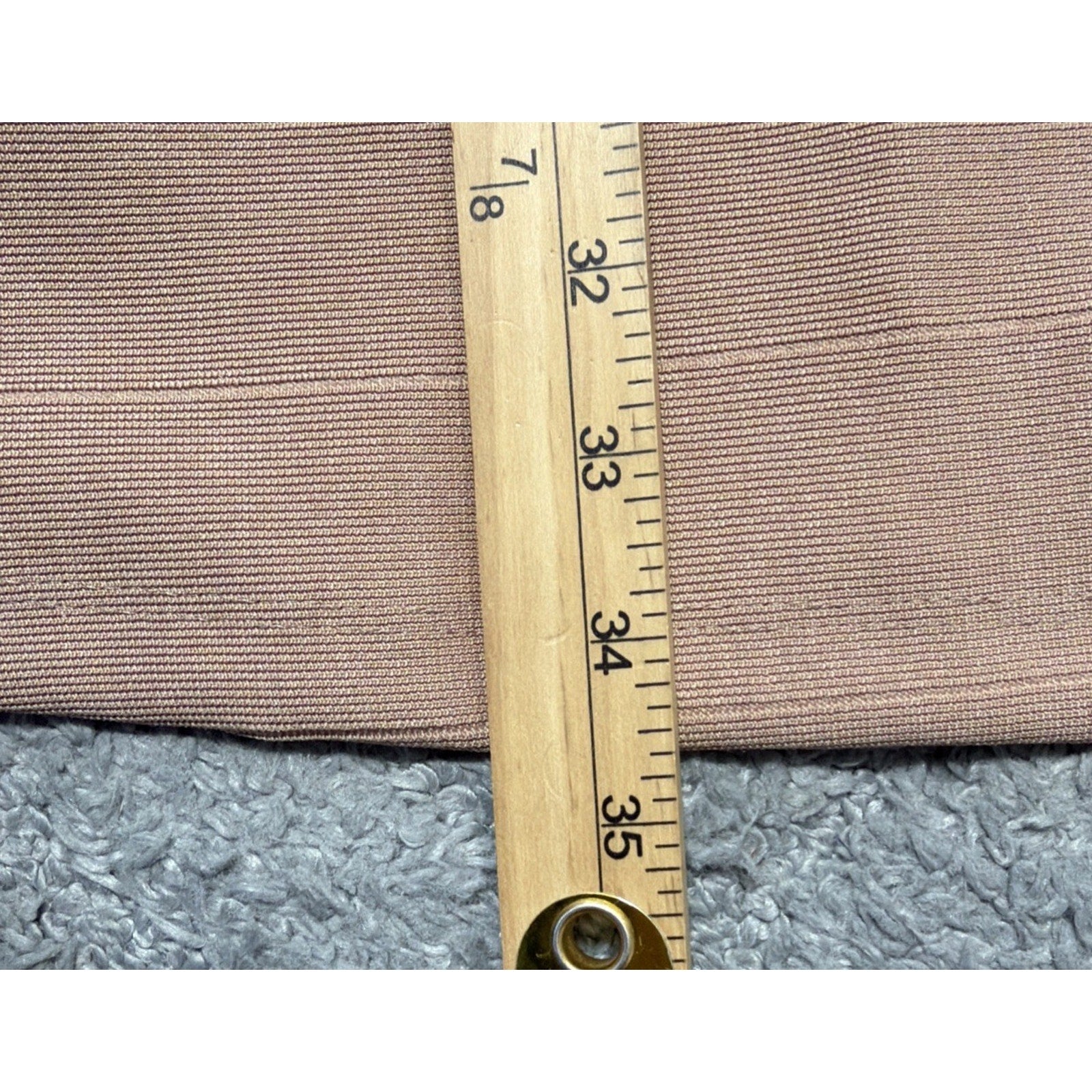 Haute Monde Woman’s Sz L Built In Bra Taupe Back Zip Bodycon Dress Stretch NWT