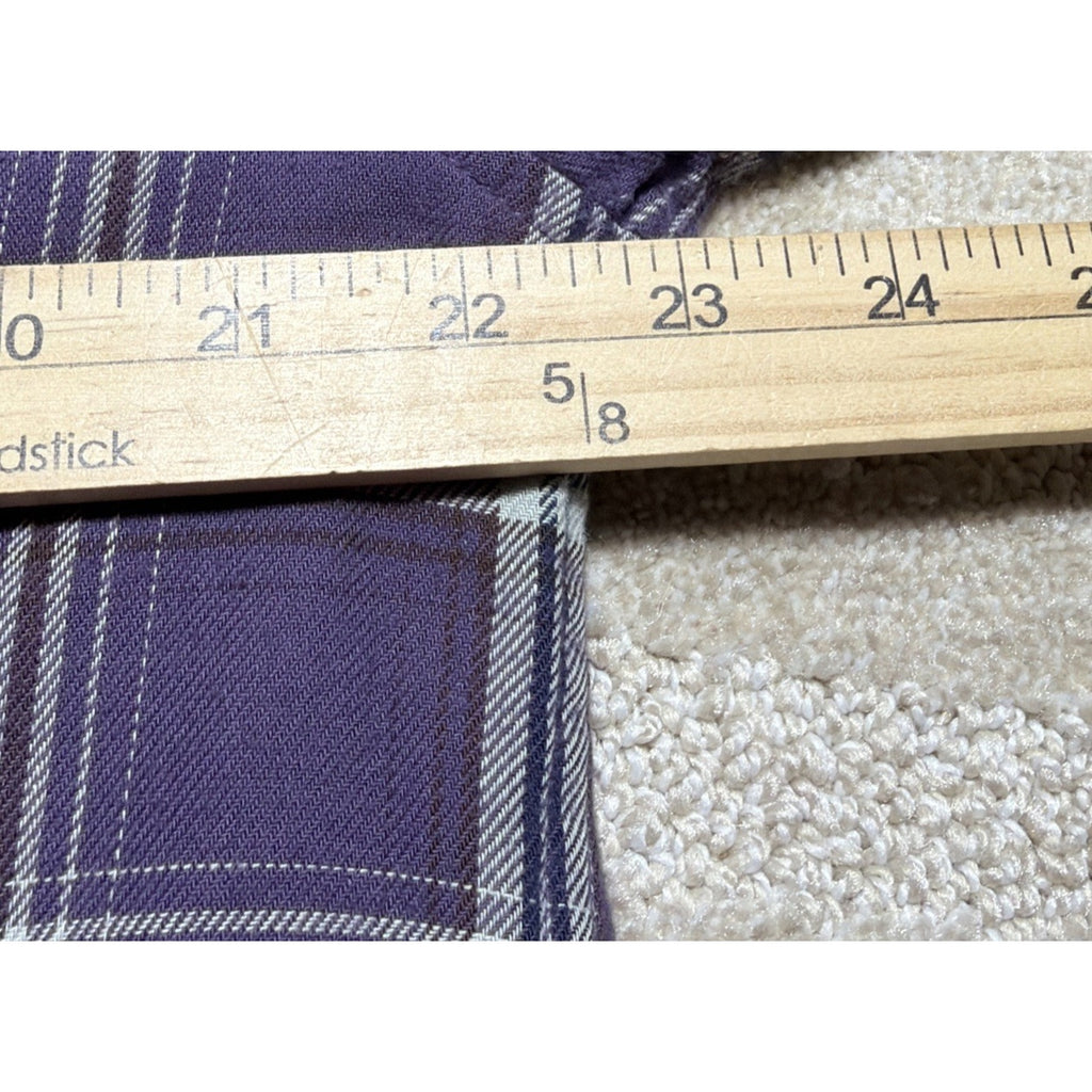 VTG Eddie Bauer Womens M Oversized Flannel Shirt Plaid Long Sleeve Button Up