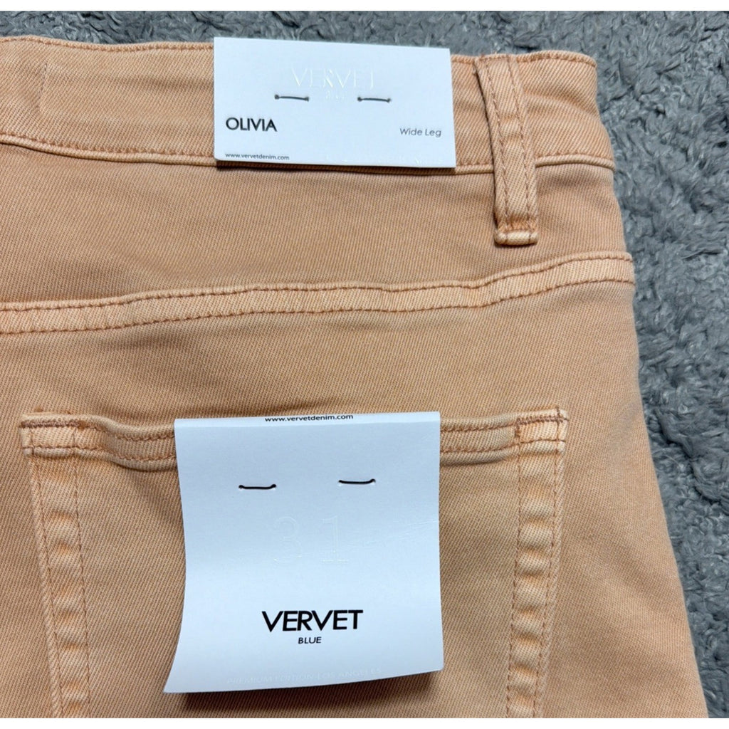 Vervet Blue Olivia Wide Leg Stretch Sand Storm Women's Jeans Denim Size 31