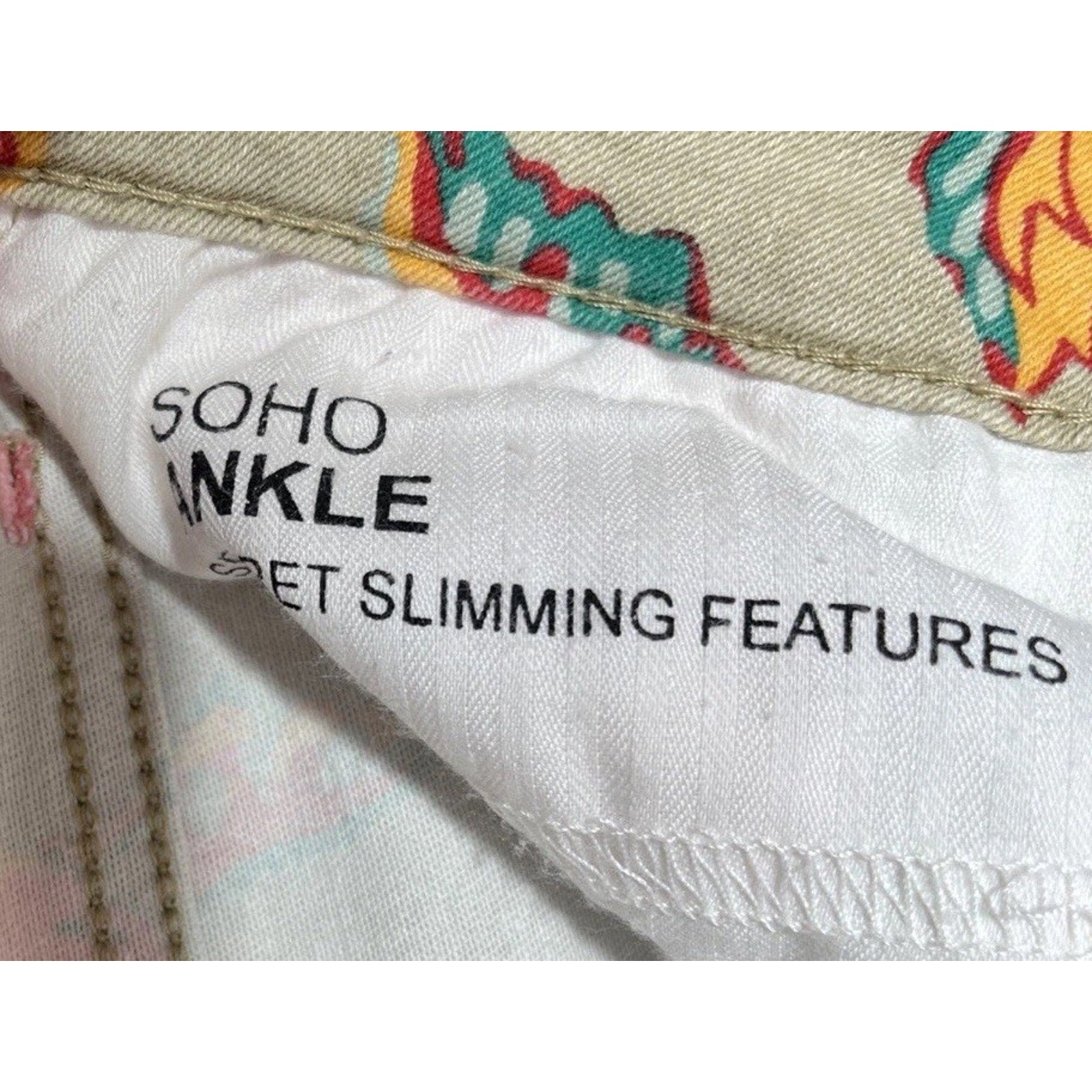 Jones New York Soho Ankle Jeans Size 6 Floral Secret Slimming Features Slim Leg