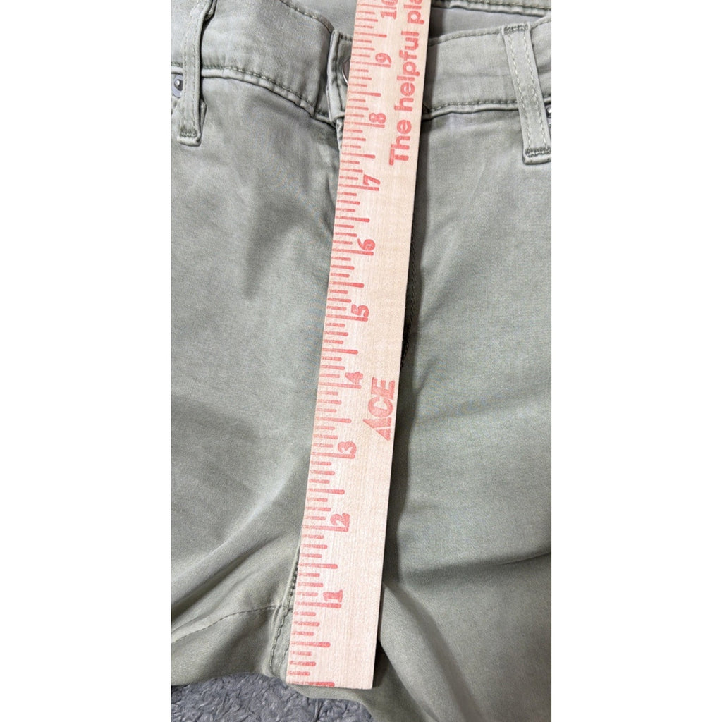 Hudson Mystic Super Skinny Crop Distressed Army Green Jeans 28