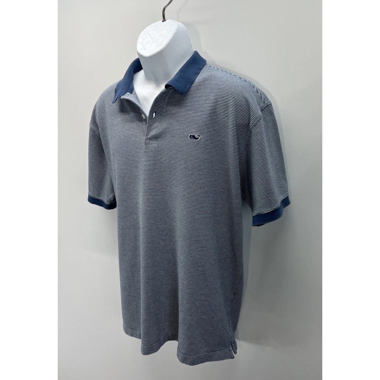 Vineyard Vines Shirt Mens L Blue Polo Preppy Golf Rugby Short Sleeve Classic