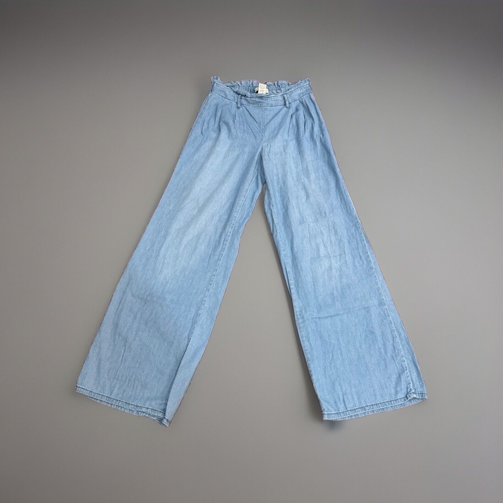 Happily Grey Wide Leg Jeans Junior's S Baggy Lightweight Skater Hipster Blue