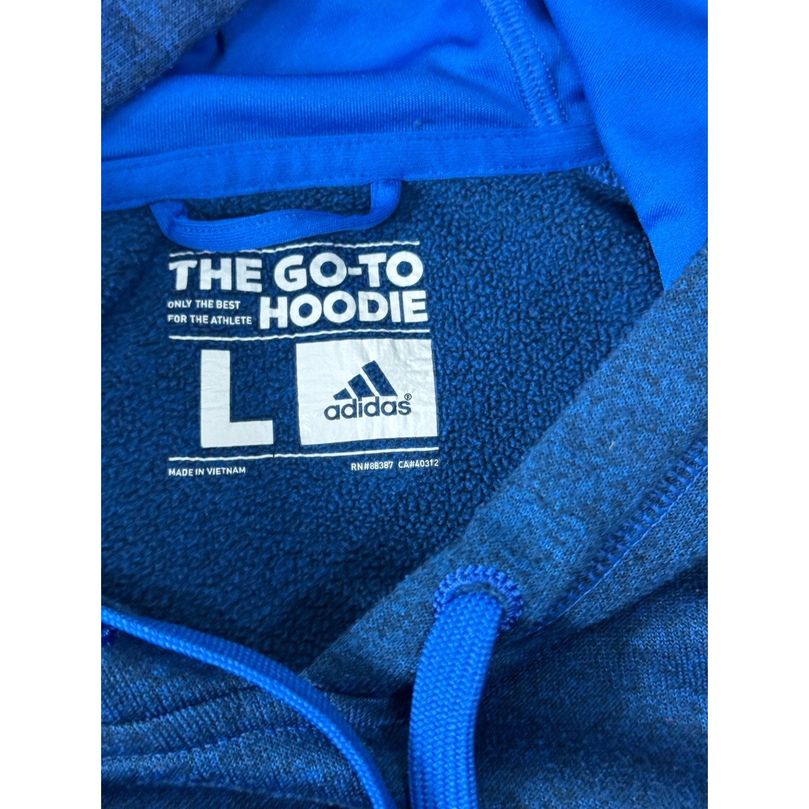 Adidas Men’s The Go-To Hoodie Climawarm Pullover Sweatshirt Blue Size Large