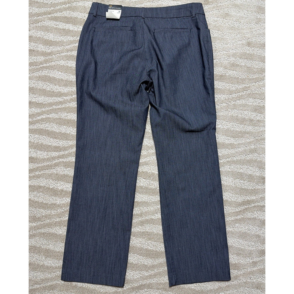 New Lee Secretly Shapes Straight Leg Trouser Women's Pants 16 S Mid Rise 34x29