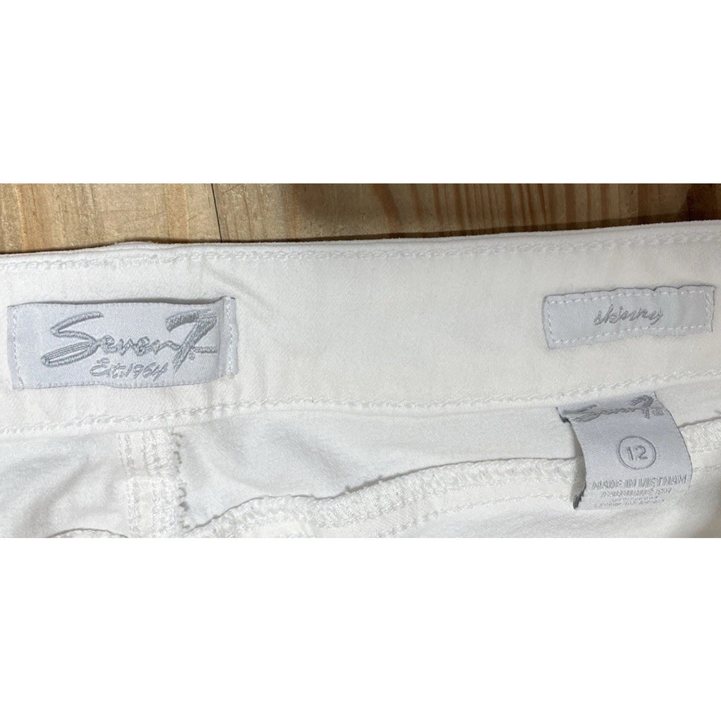 Seven7 Breezy Crop Pant Skimmer Skinny White Size Raw Hem 30x19