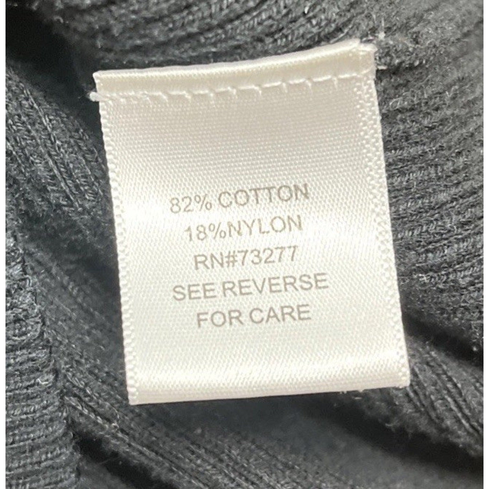 APT 9 SZ L Cotton/Nylon Black Ribbed U-Neck Sweater Thin Pullover