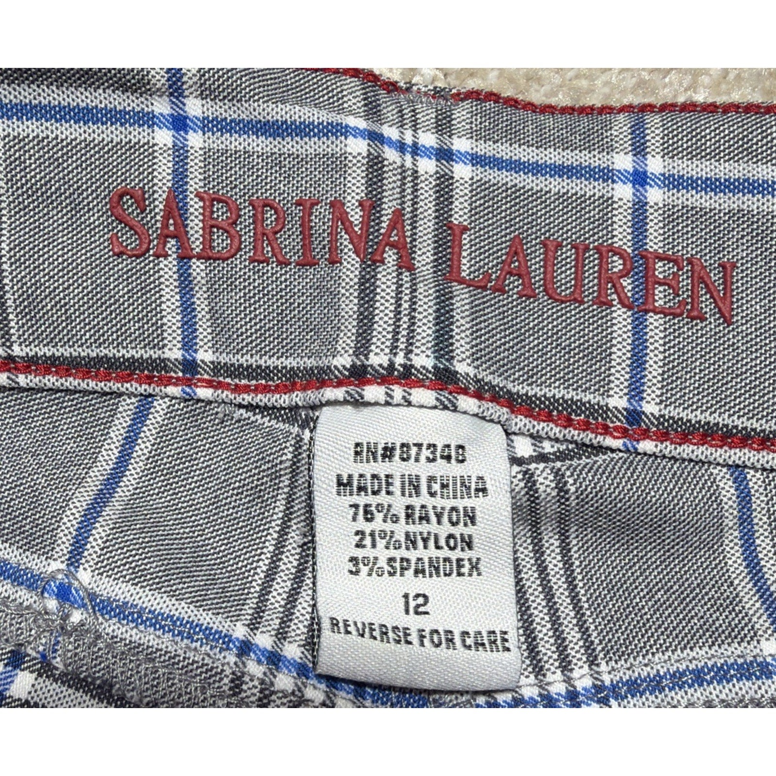 Womens Pants Size 12 Plaid Perfect Fit Ultra Soft Cropped Dress Sabrina Lauren
