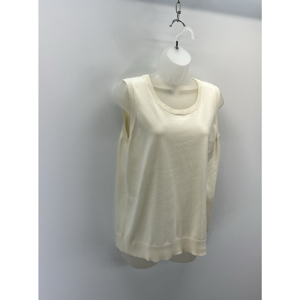 Talbots Women’s 1X Ivory Pima Cotton Sweater Vest