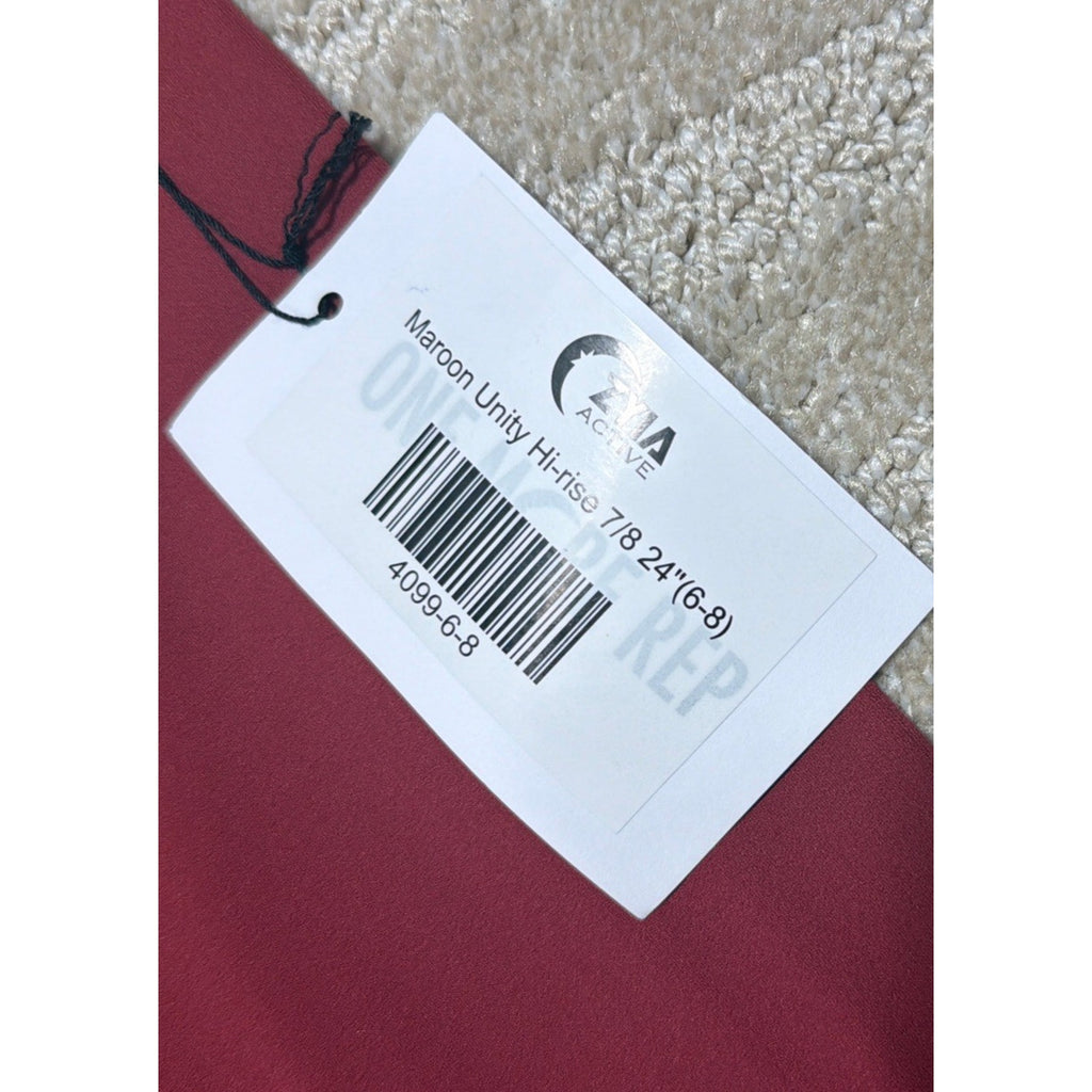 ZYIA Active Maroon Unity High Rise Leggings Size 7/8 Size 6-8 NWT