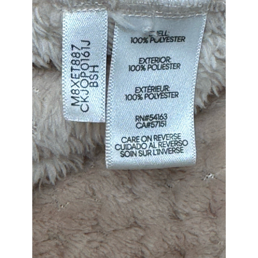Calvin Klein Pink Plush Gold Zippers Jacket Women’s Size X-Small