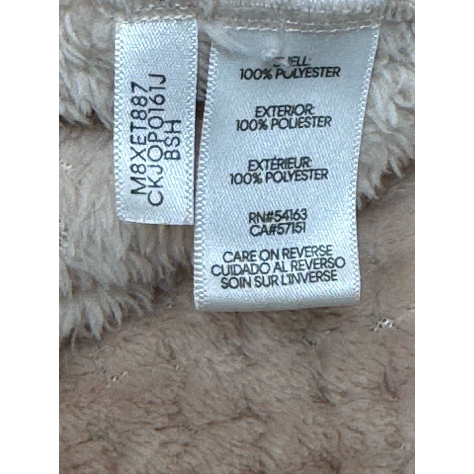 Calvin Klein Pink Plush Gold Zippers Jacket Women’s Size X-Small