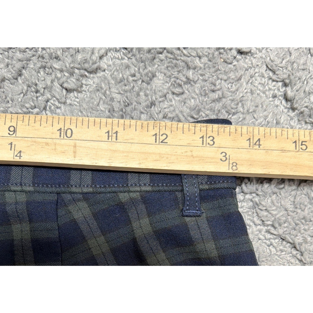 Hollister Ultra High Rise Split Leg Plaid Pants Navy Red Green Small 27x27