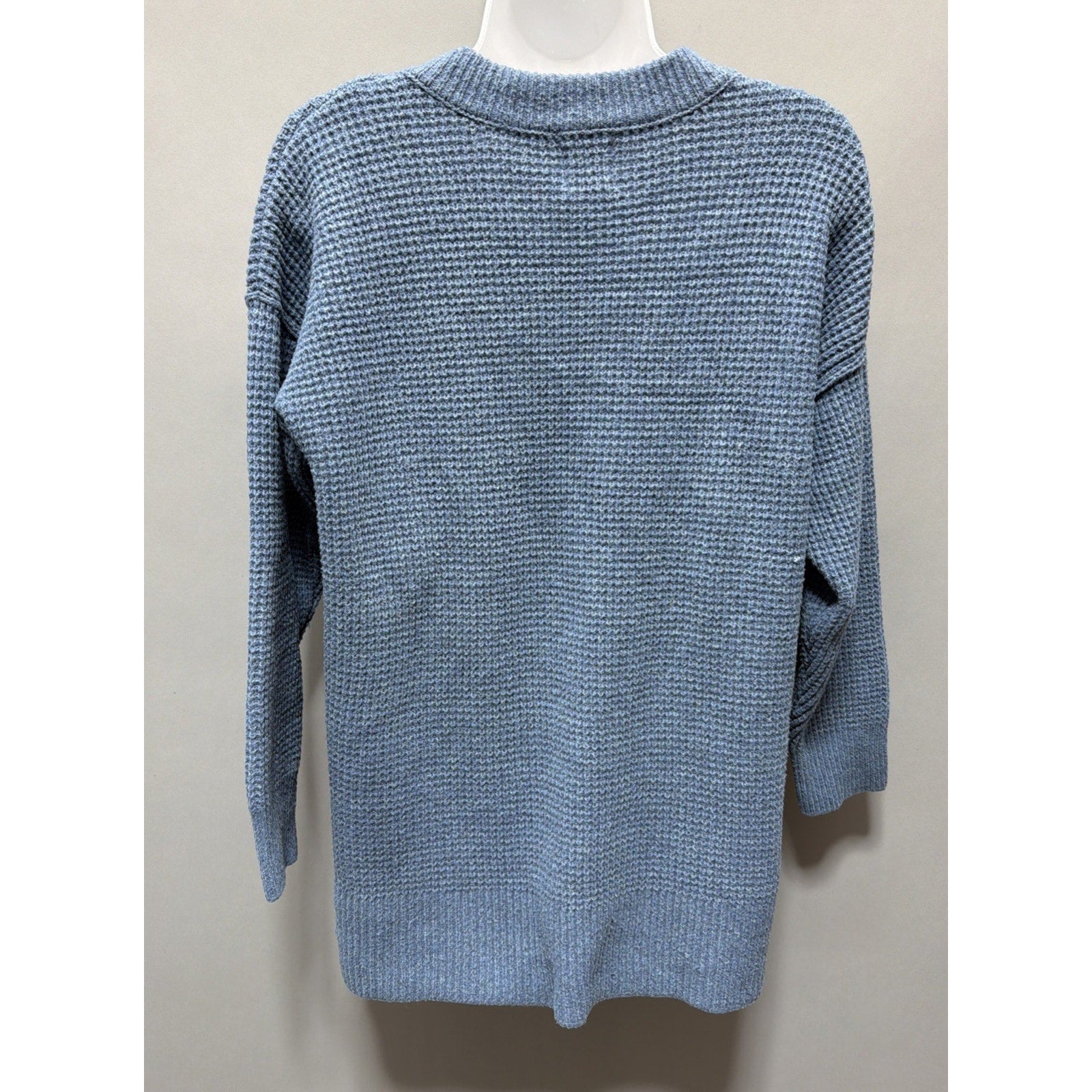 Hippie Rose Tunic Knit Sweater Women’s Large Boxy Soft Blue Top Stretch