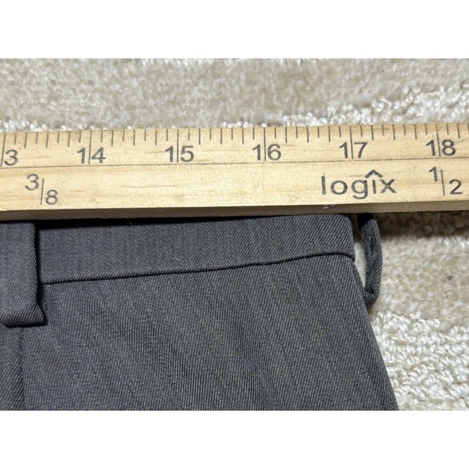 Geoffrey Beene Dress Pants Mens 34x32 Gray Stretch Flat Front