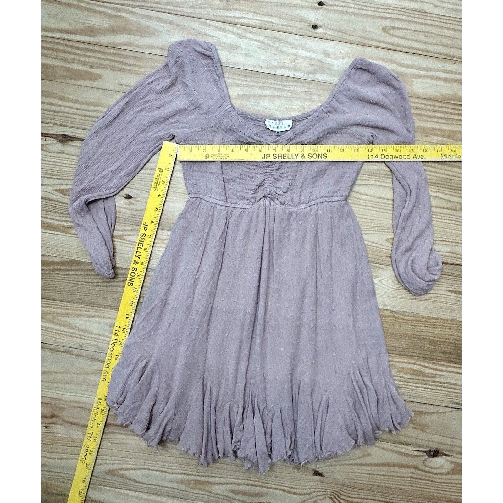 Berry N Cream Women's Darling Lacey Gauze Boho Dress, Size Medium .