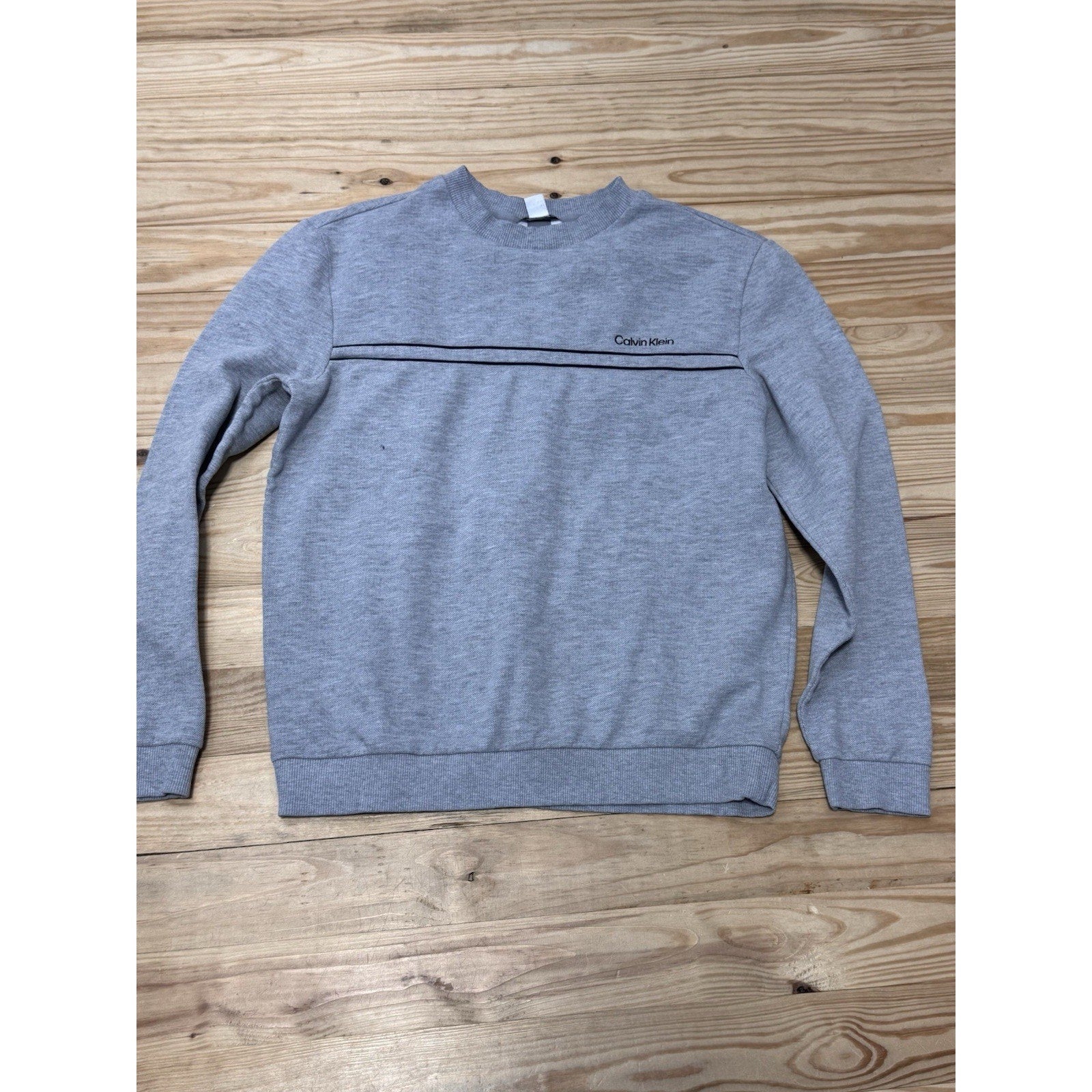 Calvin Klein Sweatshirt Crew Neck Long Sleeve Graphic Logo Gray Men’s Size Med