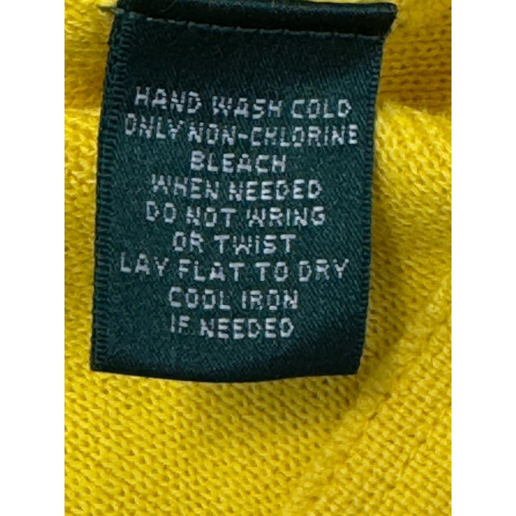 Lauren Ralph Lauren 100% Cotton Yellow Moto Jacket Sweater Women’s Size XL