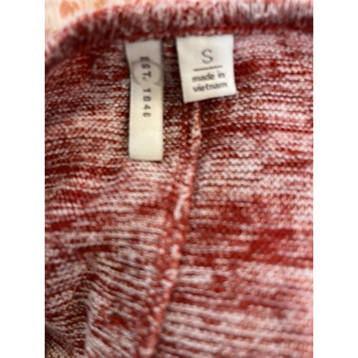 Cato Henley Ribbed Sweater Red and White Long-sleeved Women's Size Small