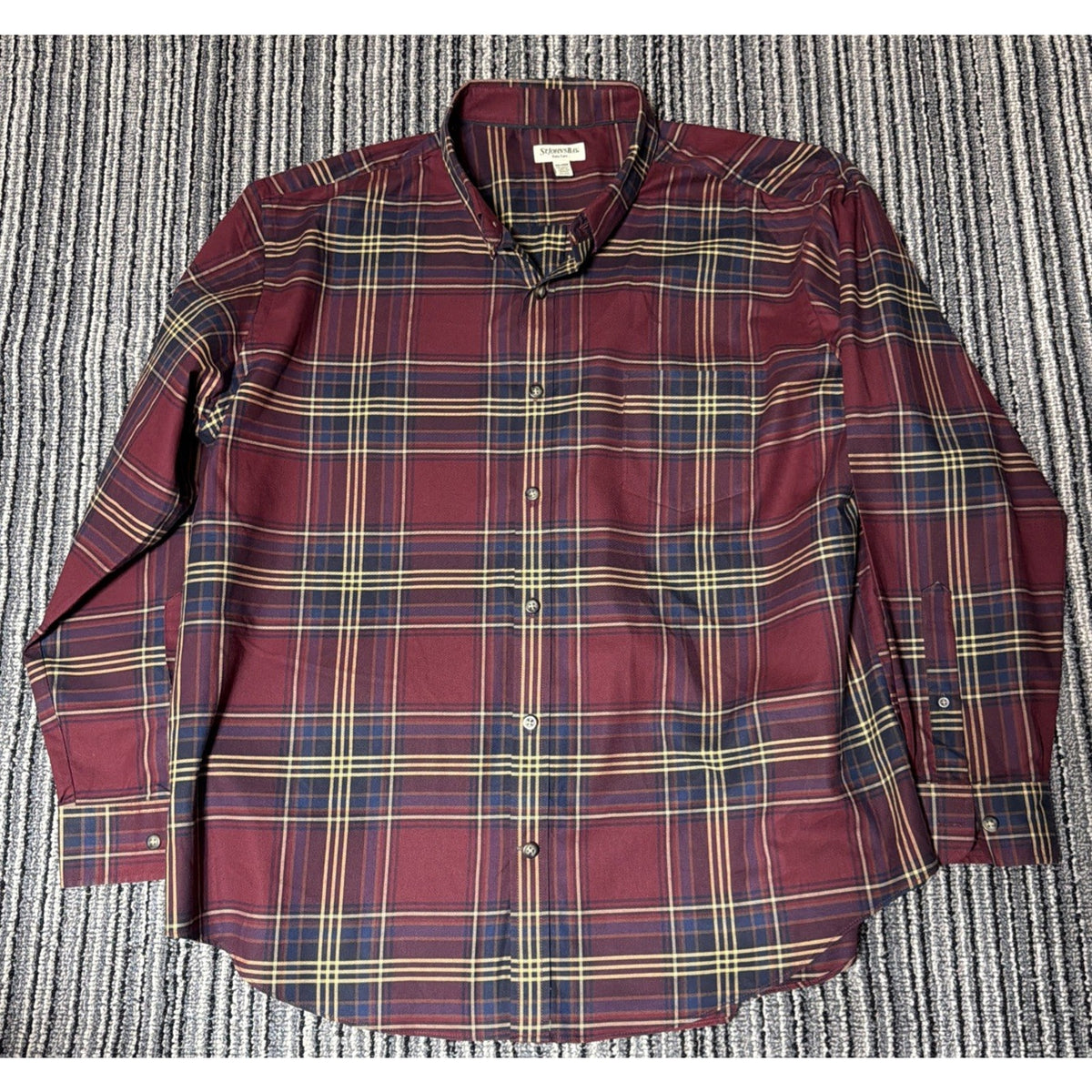 St. Johns Bay Easy Care Button Up Long Sleeve Shirt Men's Size XXL NWOT