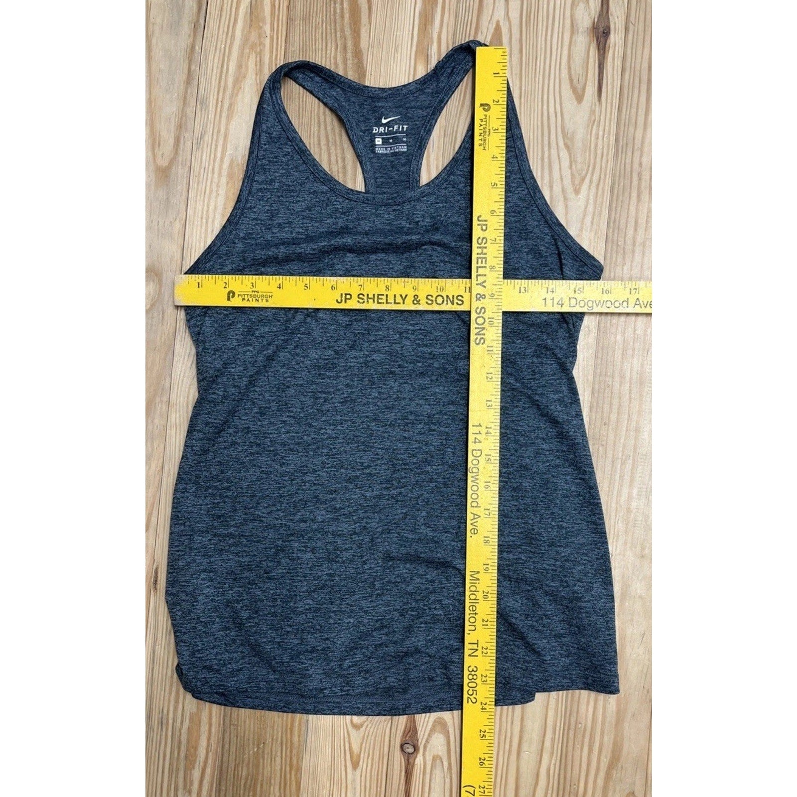 Nike Gray Black Swoosh Racerback Tank Top Size Medium EUC